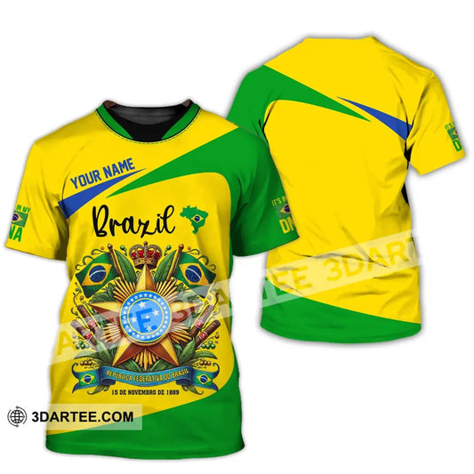 Unisex Shirt - Custom Name Sport Brazil It’s My Dna T-Shirt / S T-Shirt