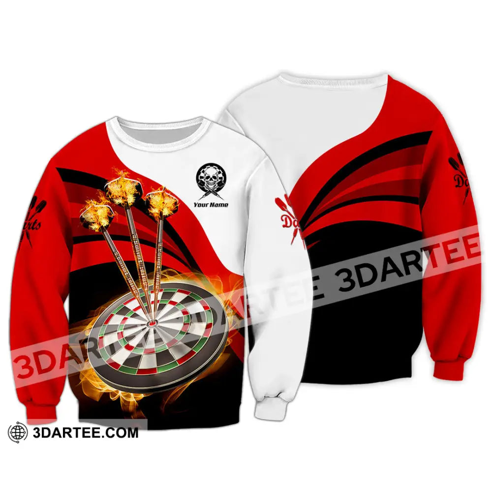 Unisex Shirt - Custom Name Sport Burning Darts Long Sleeve / S T-Shirt