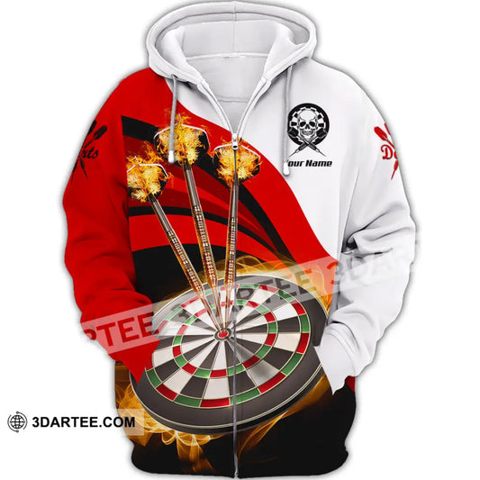 Unisex Shirt - Custom Name Sport Burning Darts Zipper Hoodie / S T-Shirt