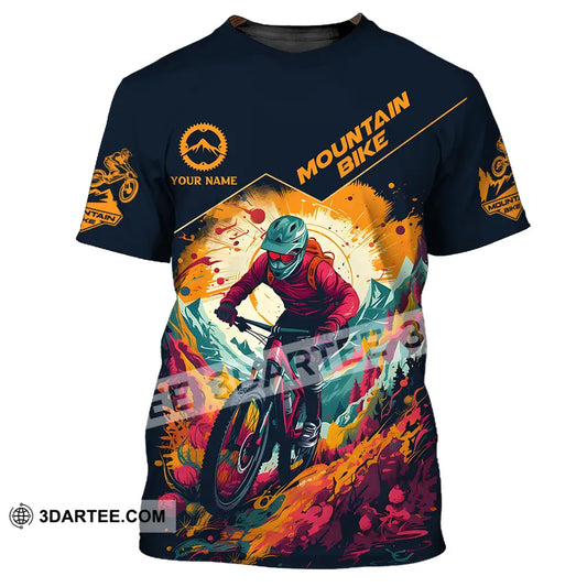 Unisex Shirt - Custom Name Sport Drawing Mountain Biker T-Shirt / S T-Shirt