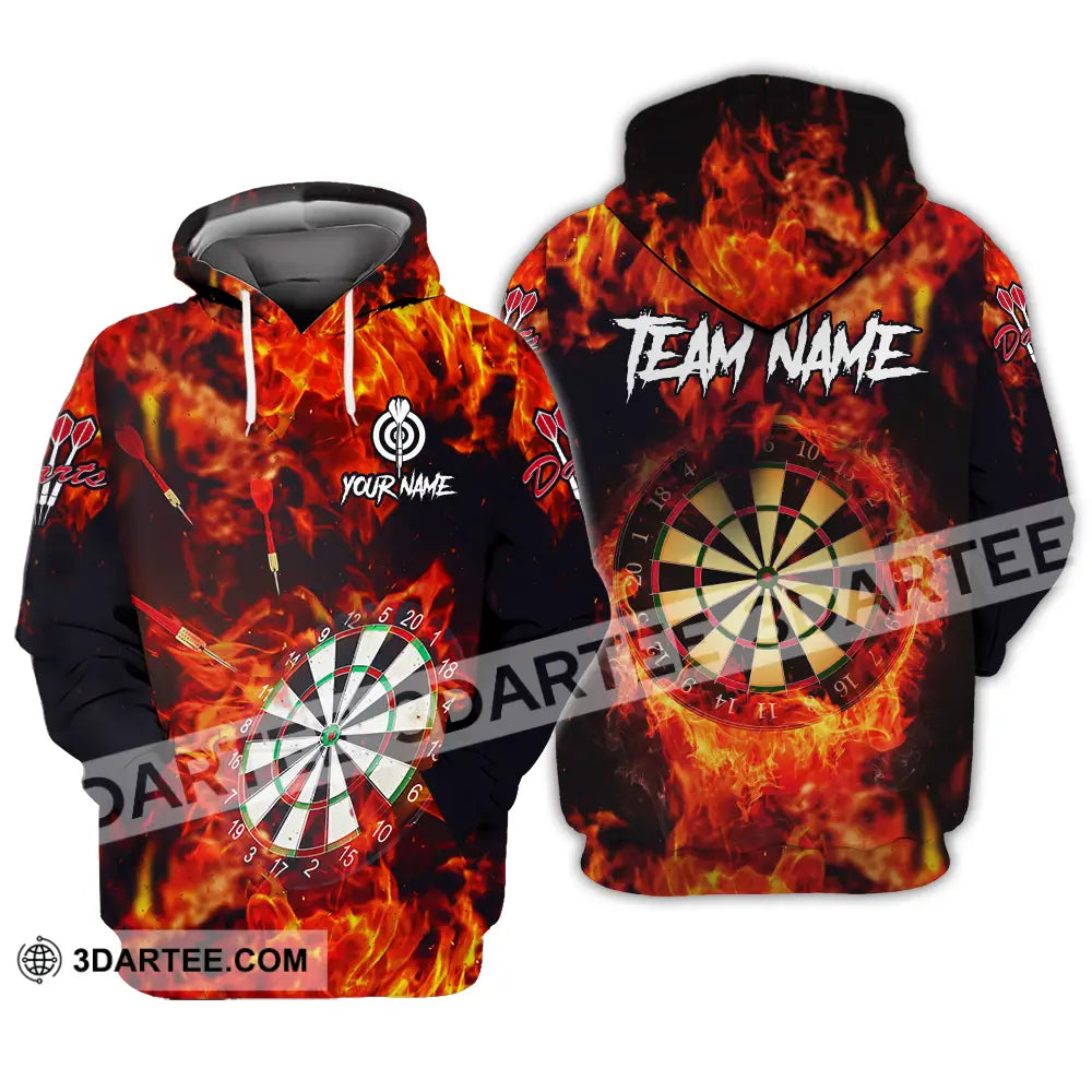 Unisex Shirt - Custom Name Sport Fire Darts Hoodie / S T-Shirt