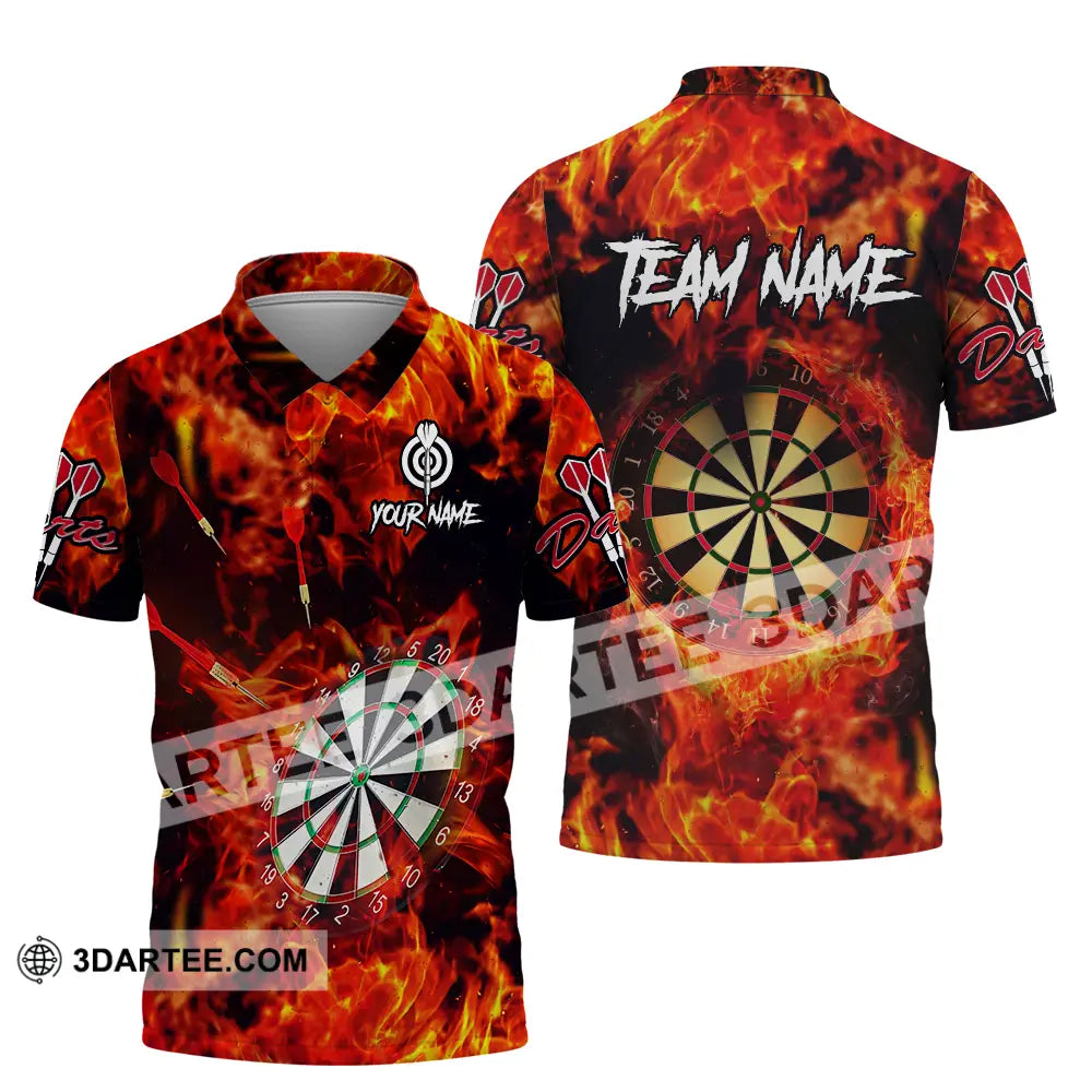 Unisex Shirt - Custom Name Sport Fire Darts Polo / S T-Shirt