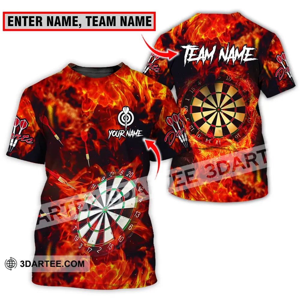 Unisex Shirt - Custom Name Sport Fire Darts T-Shirt