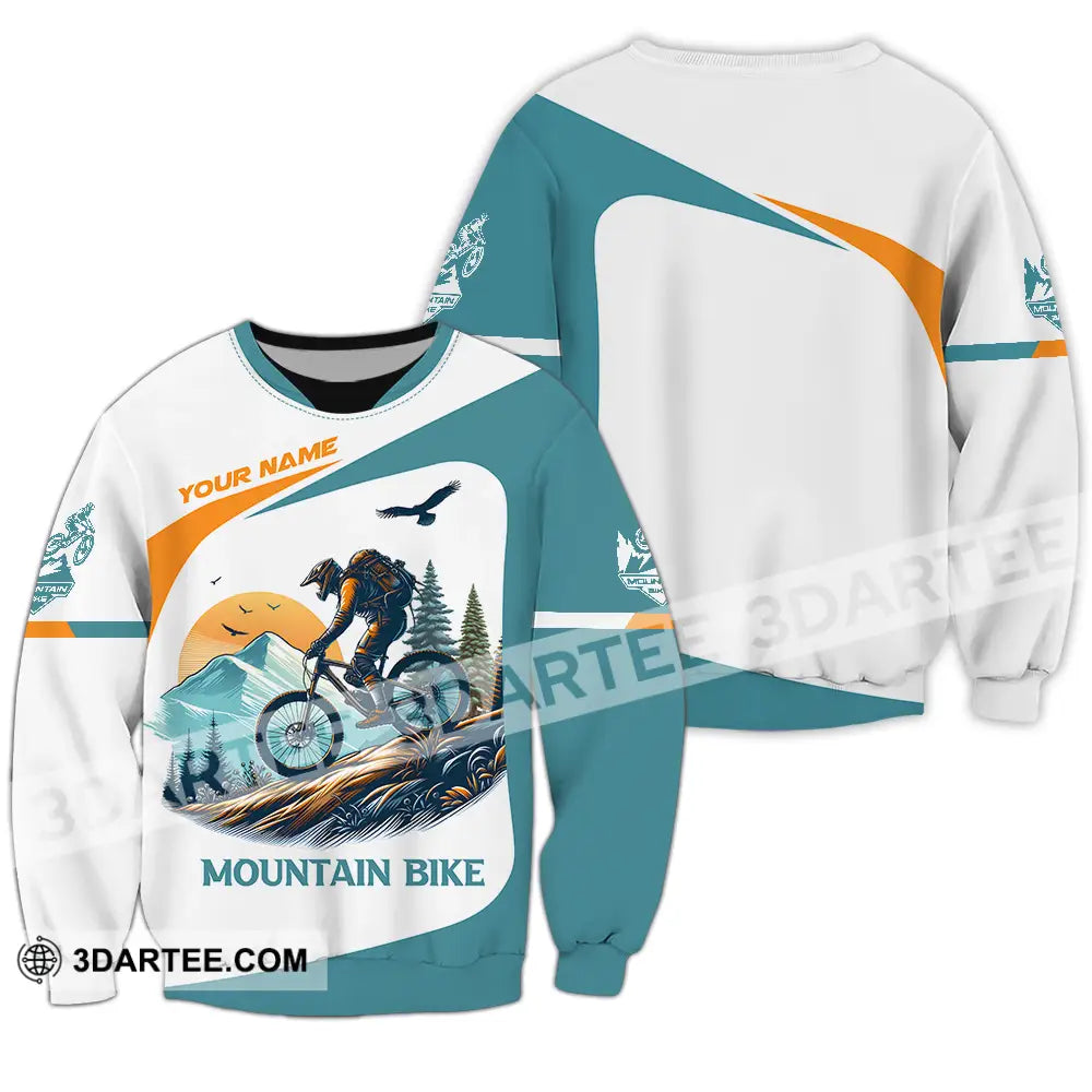 Unisex Shirt - Custom Name Sport For Mountain Bike Player Long Sleeve / S T-Shirt