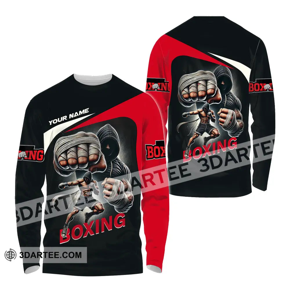 Unisex Shirt - Custom Name Sport King Of Boxing Long Sleeve / S T-Shirt