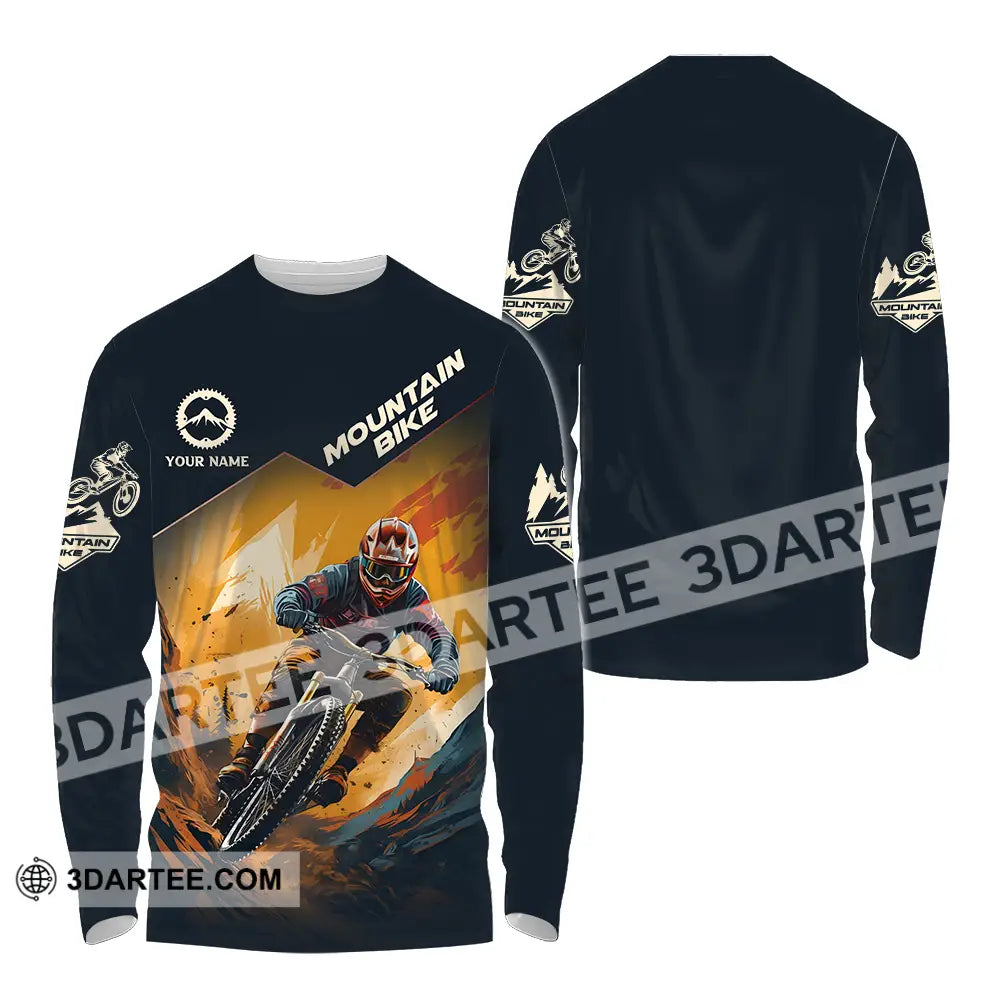 Unisex Shirt - Custom Name Sport Mountain Bike Player Long Sleeve / S T-Shirt