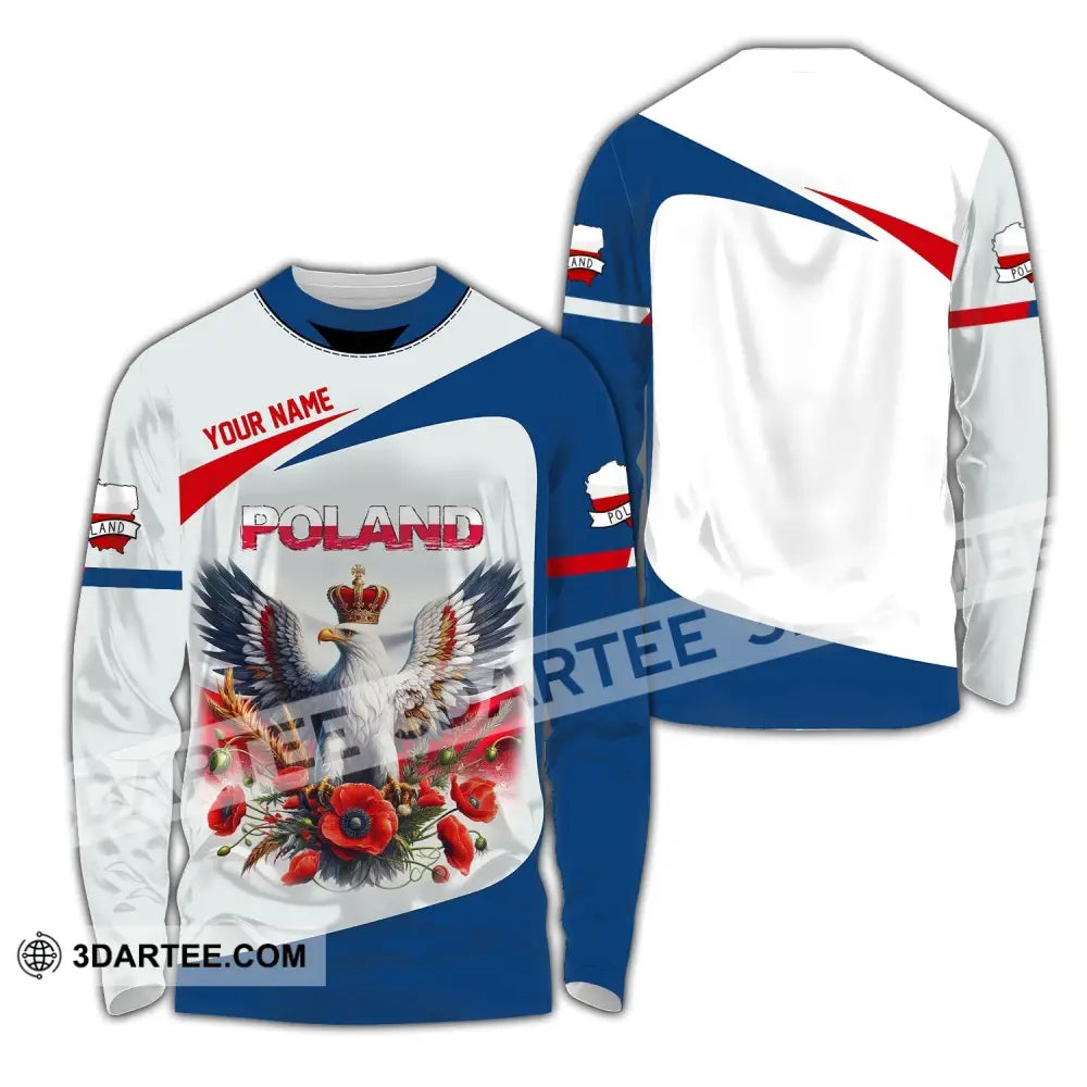 Unisex Shirt - Custom Name Sport Poland Icons Long Sleeve / S T-Shirt