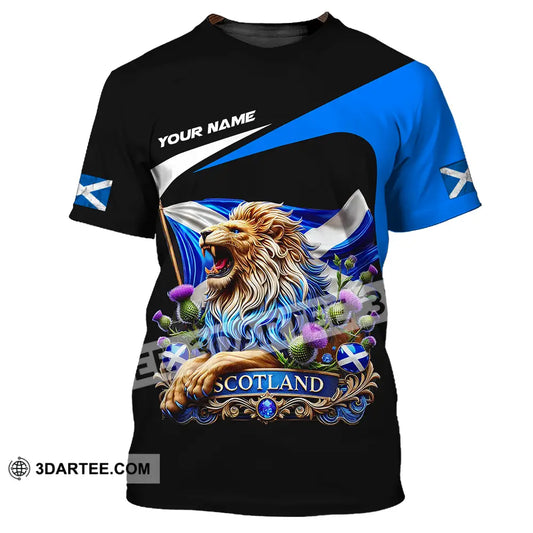 Unisex Shirt - Custom Name Sport Scotland Lion T-Shirt / S T-Shirt