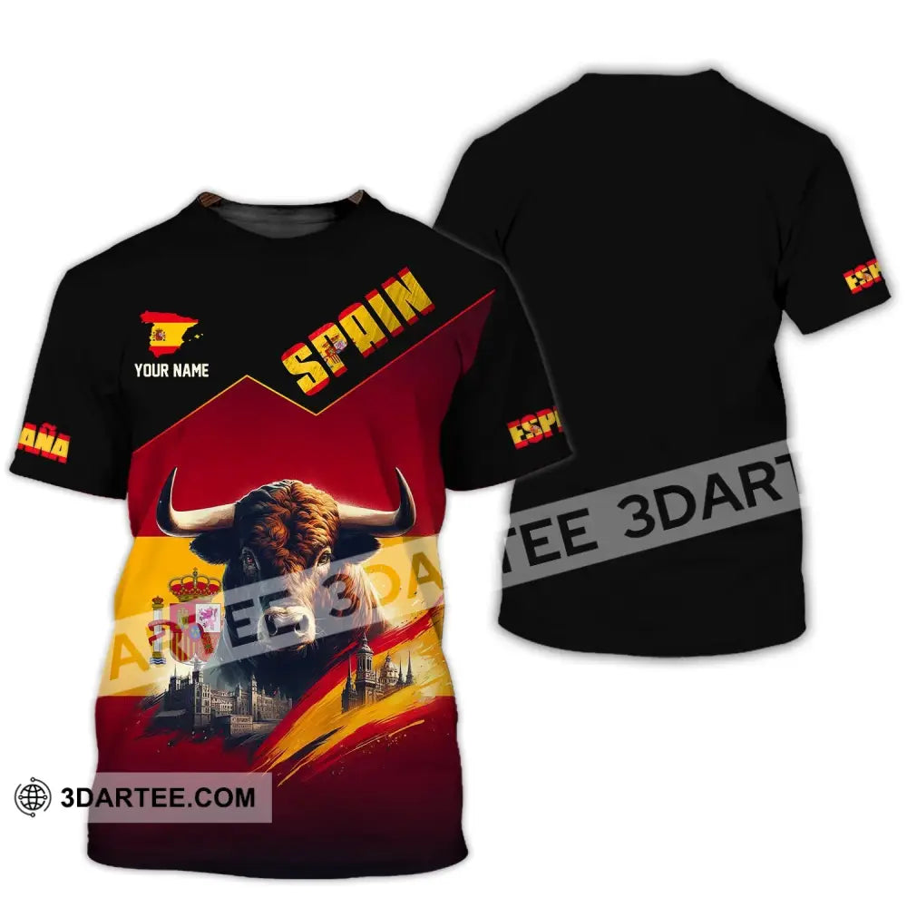 Unisex Shirt - Custom Name Sport Spain Bull T-Shirt / S T-Shirt