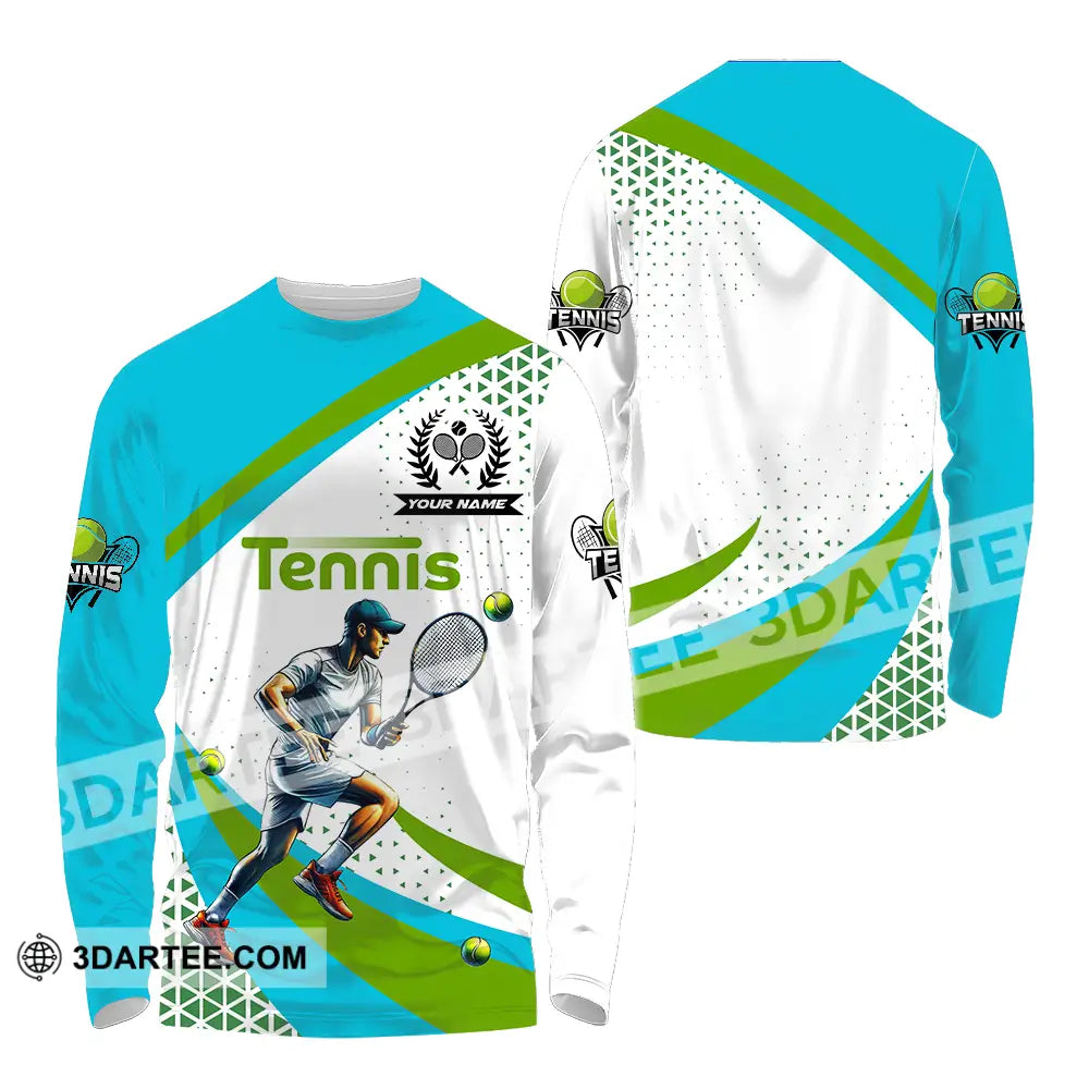 Unisex Shirt - Custom Name Sport Tennis Lover Long Sleeve / S T-Shirt