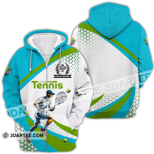 Unisex Shirt - Custom Name Sport Tennis Lover Zipper Hoodie / S T-Shirt