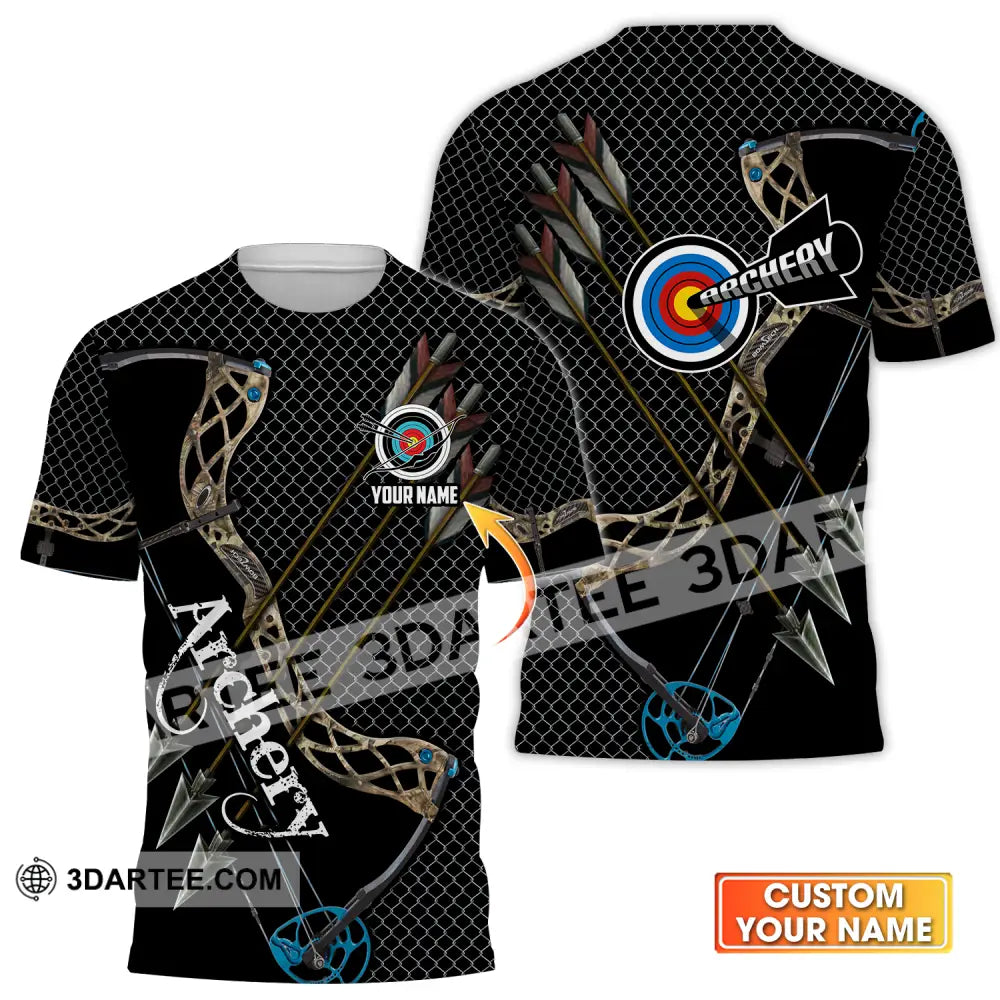Unisex Shirt - Custom Name Sport Shirt Three Arrows Archery T-shirt