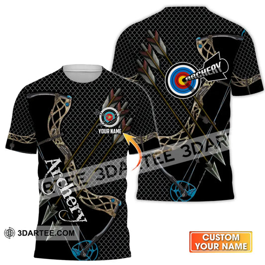 Unisex Shirt - Custom Name Sport Shirt Three Arrows Archery T-shirt