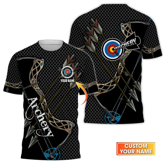 Unisex Shirt - Custom Name Sport Shirt Three Arrows Archery T-shirt