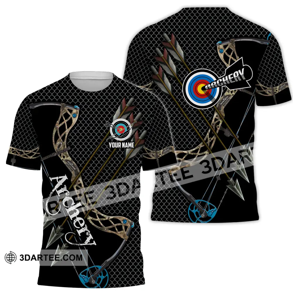 Unisex Shirt - Custom Name Sport Shirt Three Arrows Archery T-Shirt / S T-shirt
