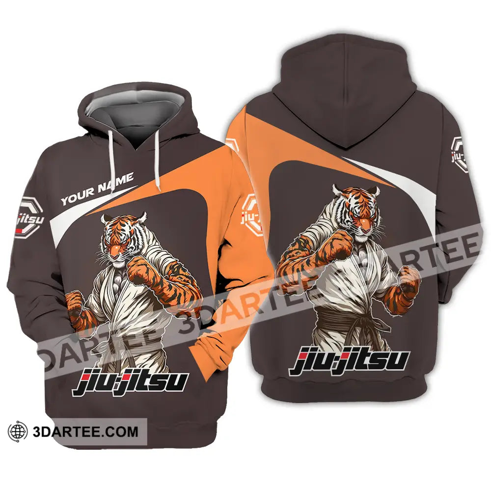 Unisex Shirt - Custom Name Strong Tiger Jiu Jitsu Hoodie / S T-Shirt