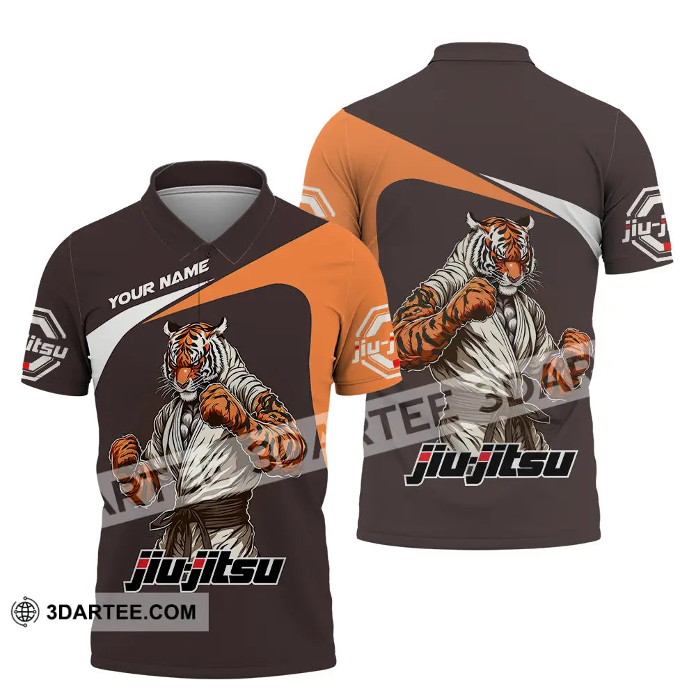 Unisex Shirt - Custom Name Strong Tiger Jiu Jitsu Polo / S T-Shirt