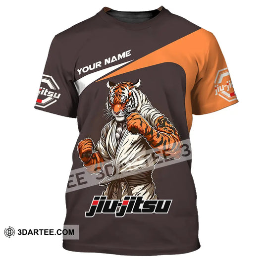 Unisex Shirt - Custom Name Strong Tiger Jiu Jitsu T-Shirt / S T-Shirt