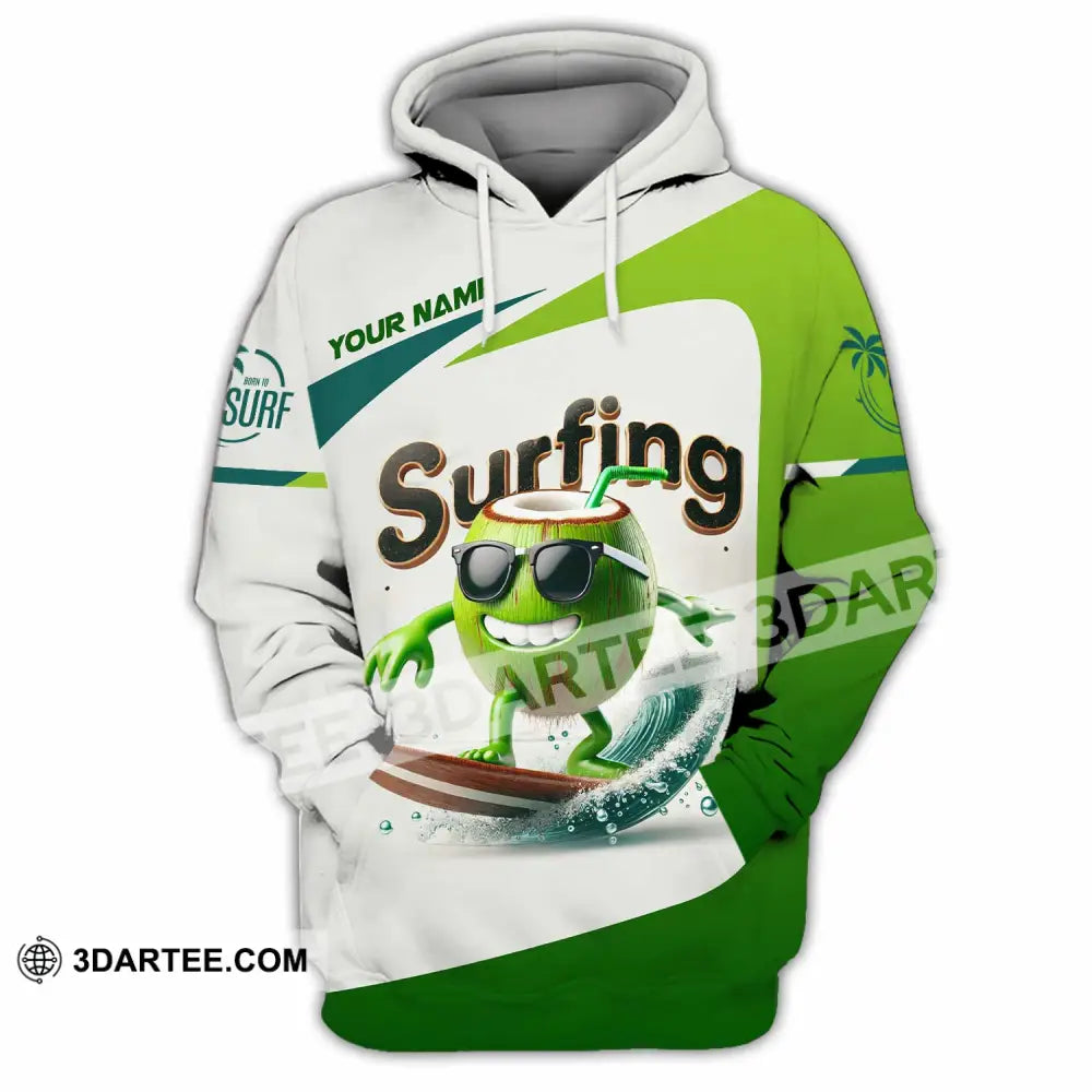 Unisex Shirt Custom Name Surfing Love Hoodie Polo Long Sleeve / S T-Shirt