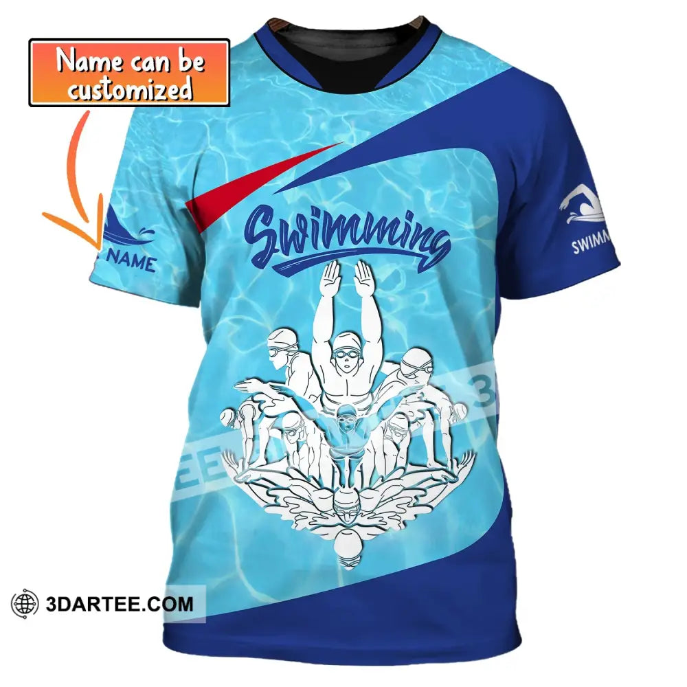 Unisex Shirt Custom Name Swimming Club T-Shirt Gift For Swimmers