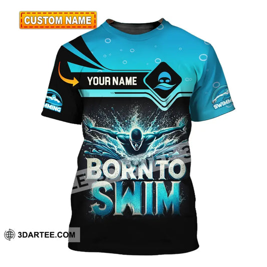 Unisex Shirt Custom Name Swimming T-Shirt For Club Gift Swimmers T-Shirt