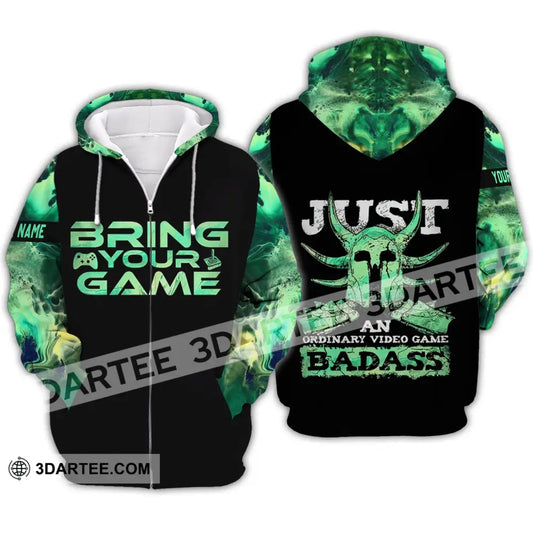 Unisex Shirt - Custom Name T-Shirt Bring Your Game Zipper Hoodie / S T-Shirt