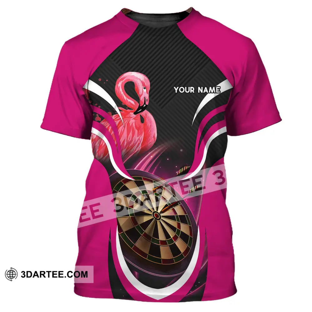 Unisex Shirt - Custom Name T-Shirt Darts Player Flamingo T-Shirt