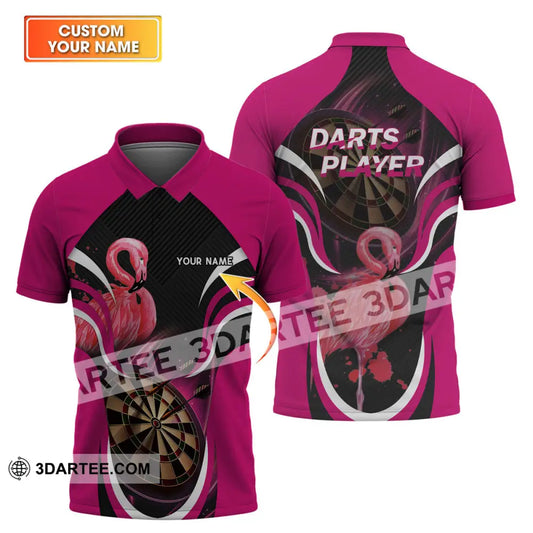 Unisex Shirt - Custom Name T-Shirt Darts Player Flamingo T-Shirt