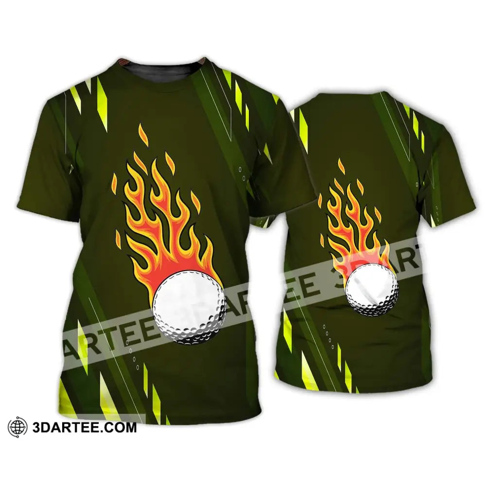 Unisex Shirt - Custom Name T-Shirt Fire Gold Ball / S T-Shirt