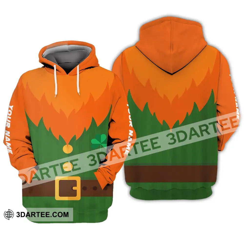 Unisex Shirt - Custom Name T-Shirt Green And Orange Patrick’s Day Hoodie / S T-Shirt