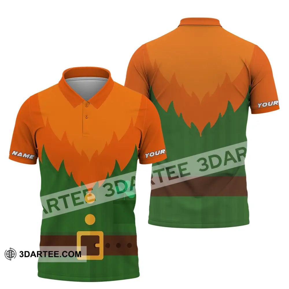 Unisex Shirt - Custom Name T-Shirt Green And Orange Patrick’s Day Polo / S T-Shirt