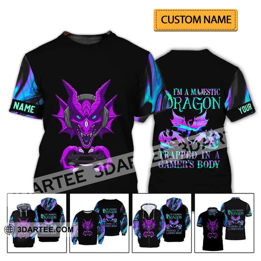 Unisex Shirt - Custom Name T-Shirt I Am A Majestic Dragon T-Shirt