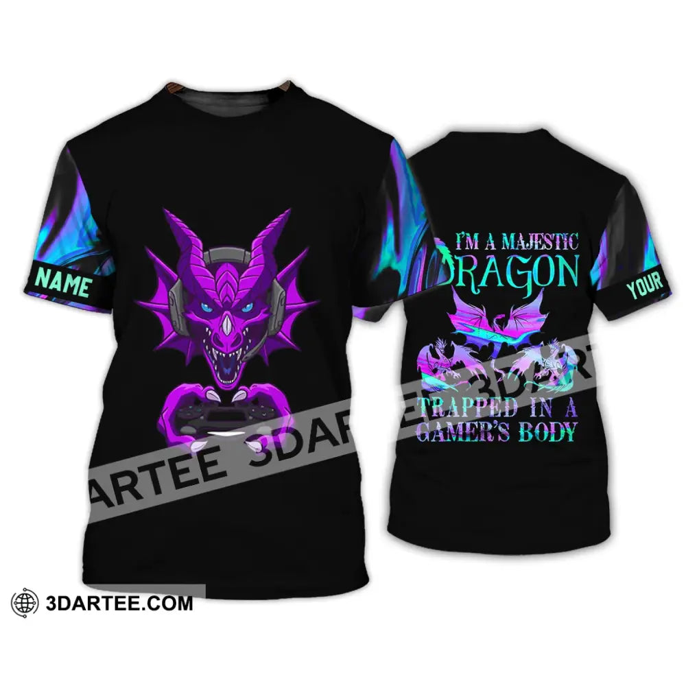 Unisex Shirt - Custom Name T-Shirt I Am A Majestic Dragon / S T-Shirt