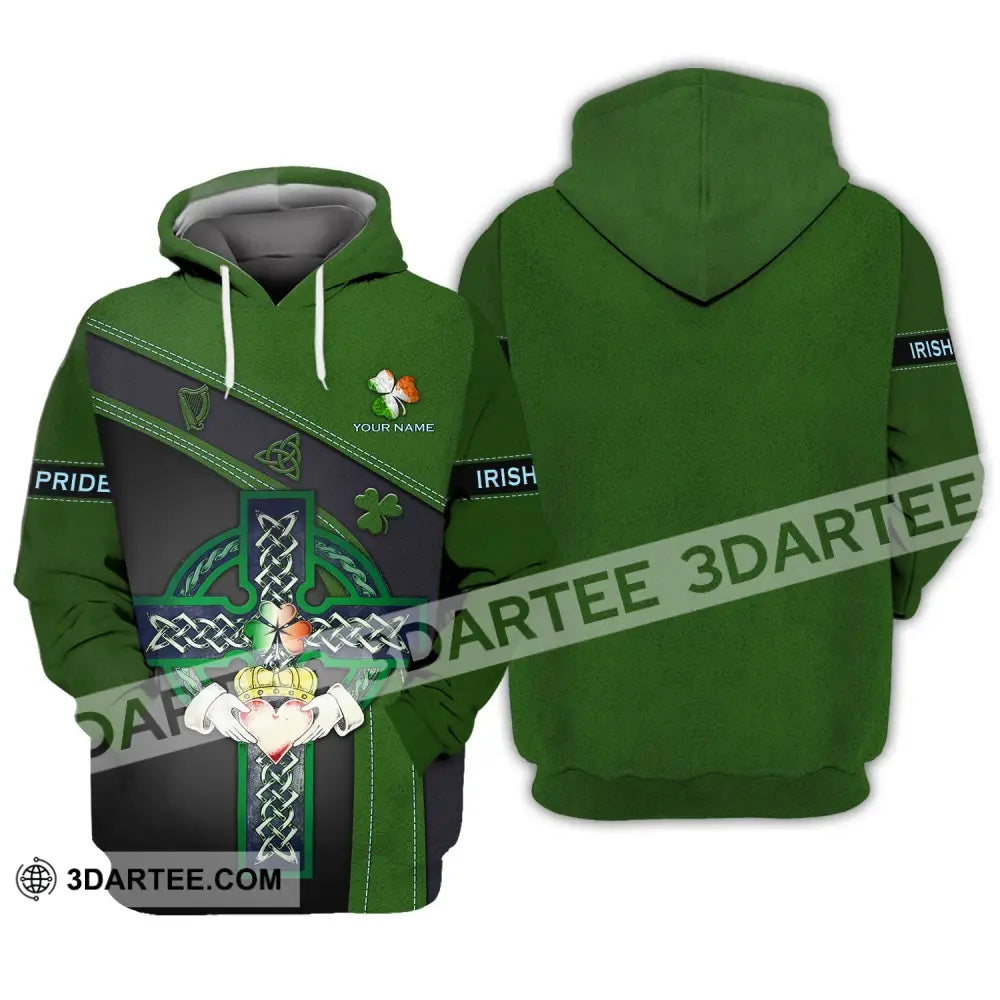 Unisex Shirt - Custom Name T-Shirt Irish Pride Happy Saint Patrick’s Day Hoodie / S T-Shirt