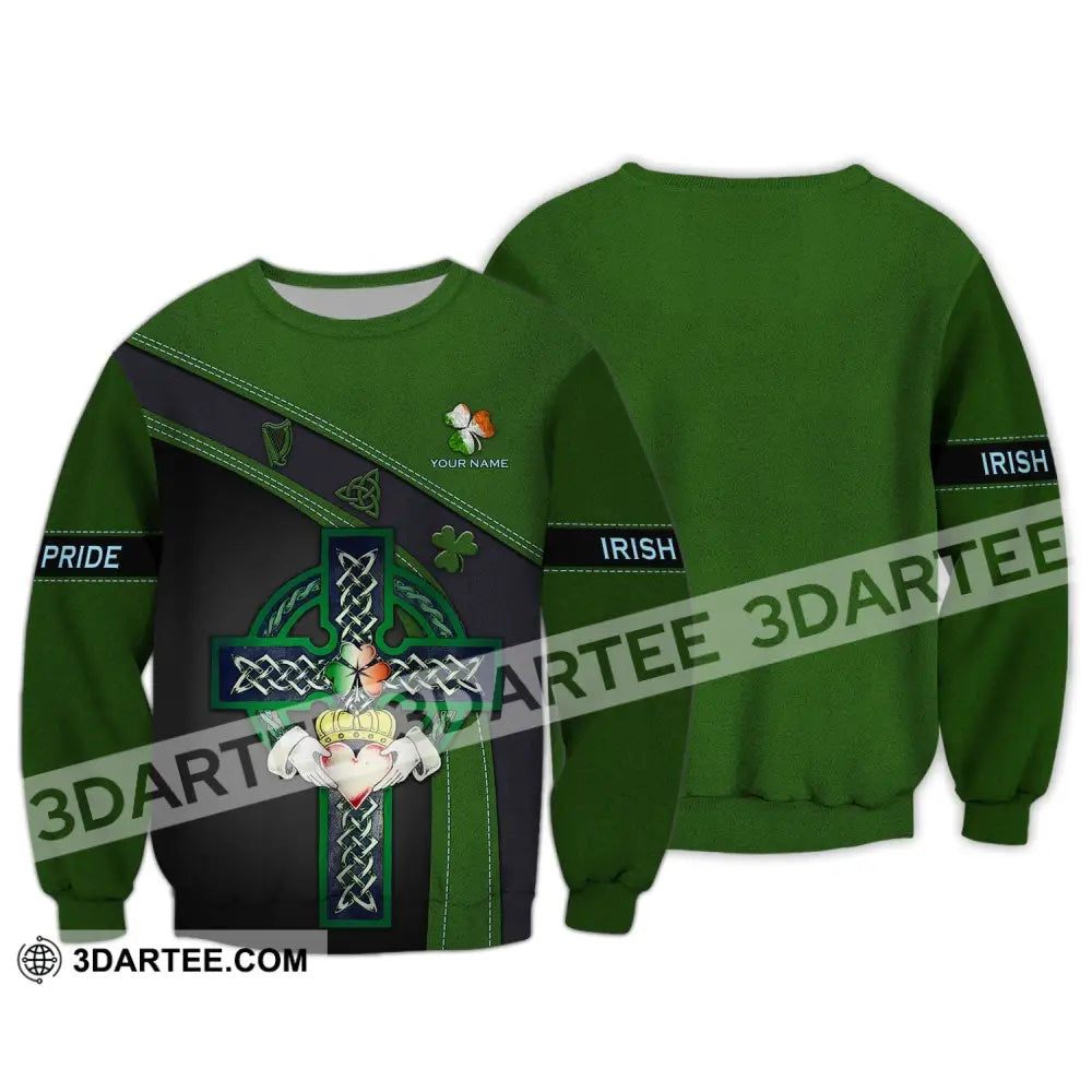 Unisex Shirt - Custom Name T-Shirt Irish Pride Happy Saint Patrick’s Day Long Sleeve / S T-Shirt