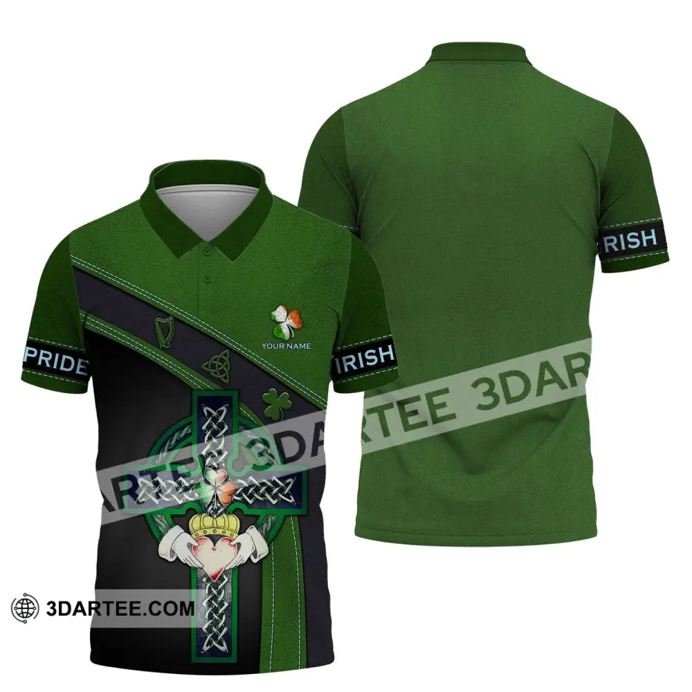 Unisex Shirt - Custom Name T-Shirt Irish Pride Happy Saint Patrick’s Day Polo / S T-Shirt