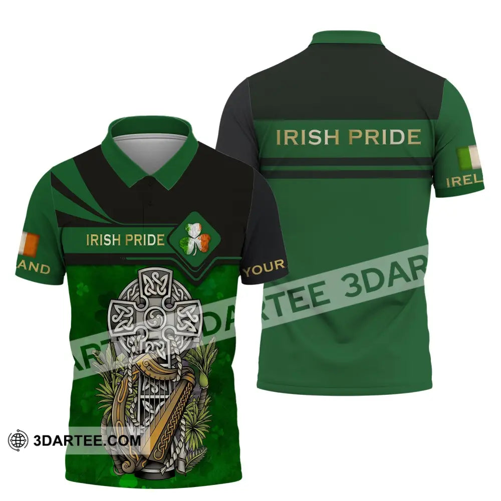 Unisex Shirt - Custom Name T-Shirt Irish Pride Happy Saint Patrick’s Day Polo / S T-Shirt