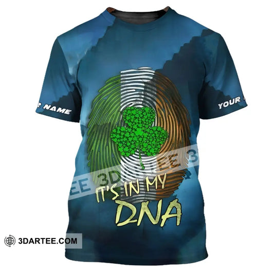 Unisex Shirt - Custom Name T-Shirt It’s In My Dna Clover For Saint Patrick’s Day / S T-Shirt