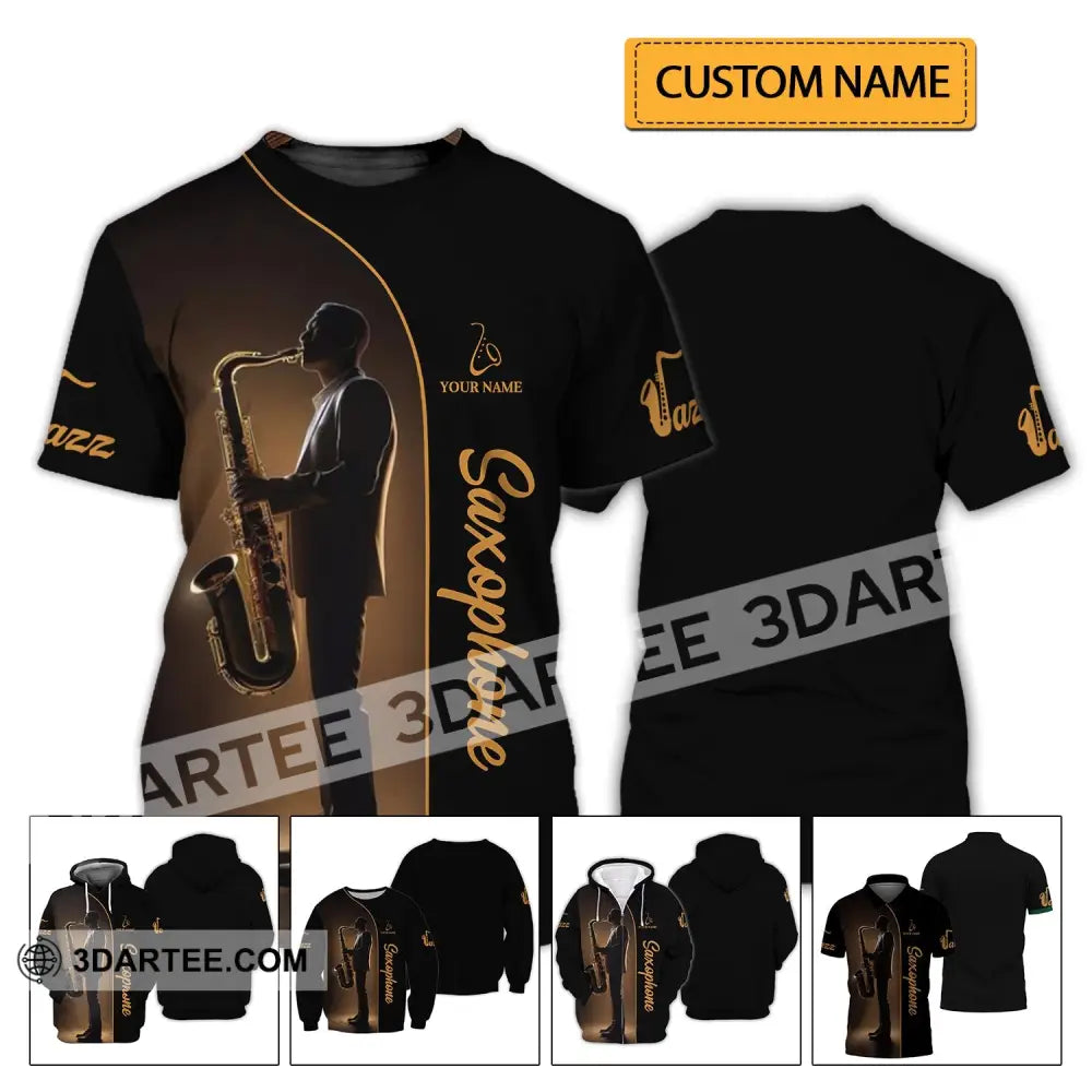 Unisex Shirt - Custom Name T-Shirt Jazz Saxophone Player T-Shirt