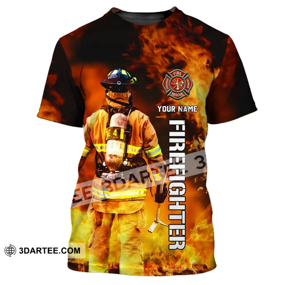 Unisex Shirt - Custom Name T-Shirt Personalized Firefighter Gift For Fireman T-Shirt