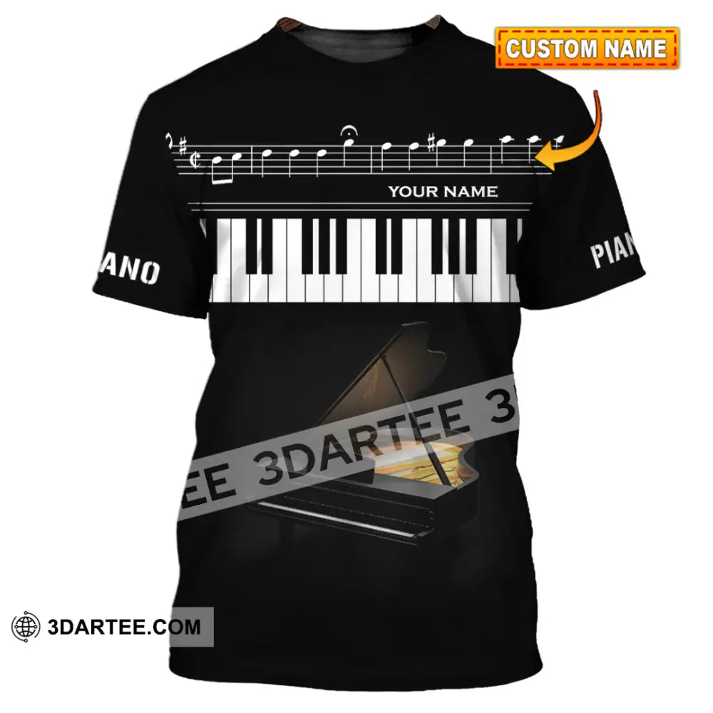 Unisex Shirt - Custom Name T-Shirt Piano Keys T-Shirt