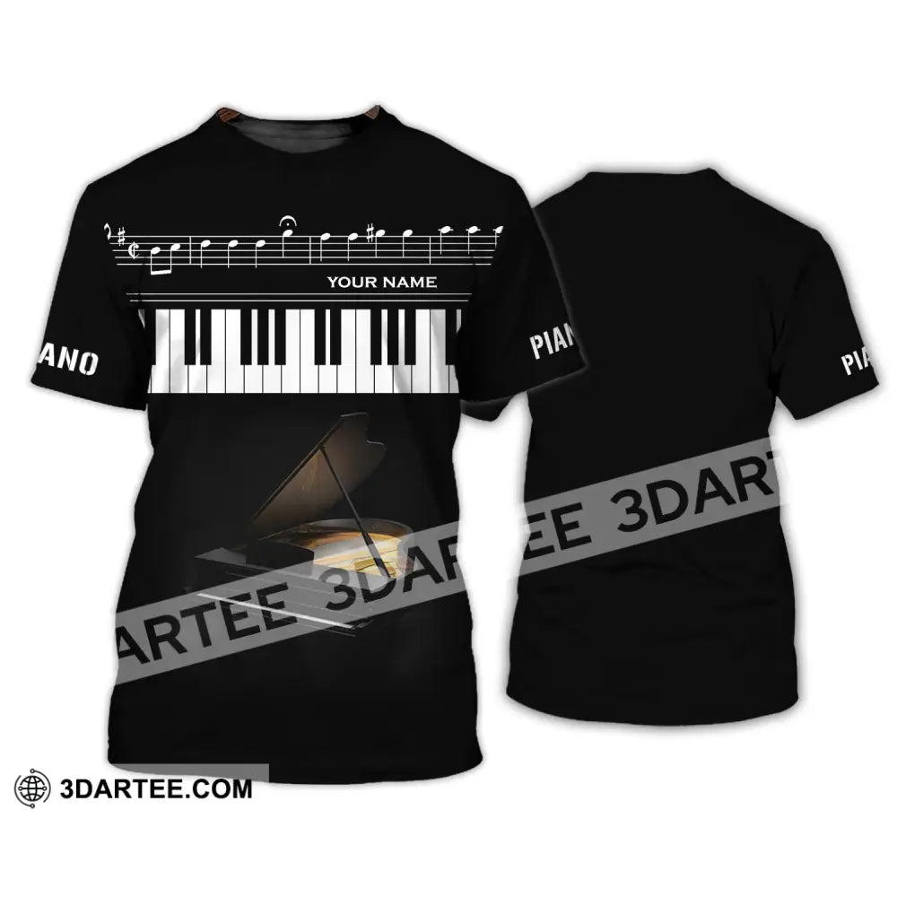 Unisex Shirt - Custom Name T-Shirt Piano Keys / S T-Shirt