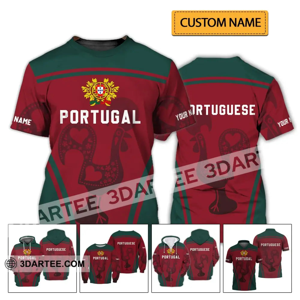 Unisex Shirt - Custom Name T-Shirt Portugal Clothing T-Shirt