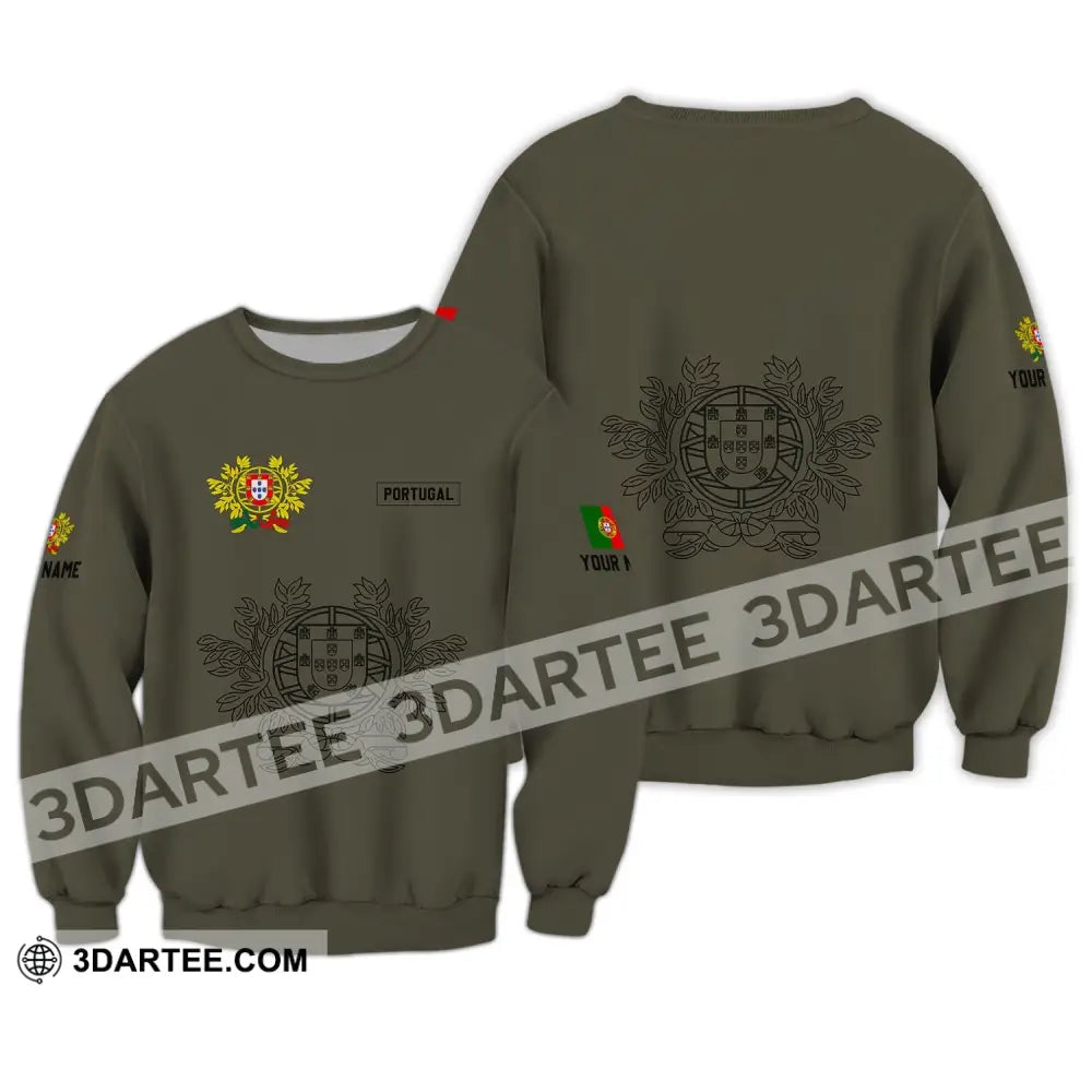 Unisex Shirt - Custom Name T-Shirt Portugal Clothing Coat Of Arms Long Sleeve / S T-Shirt