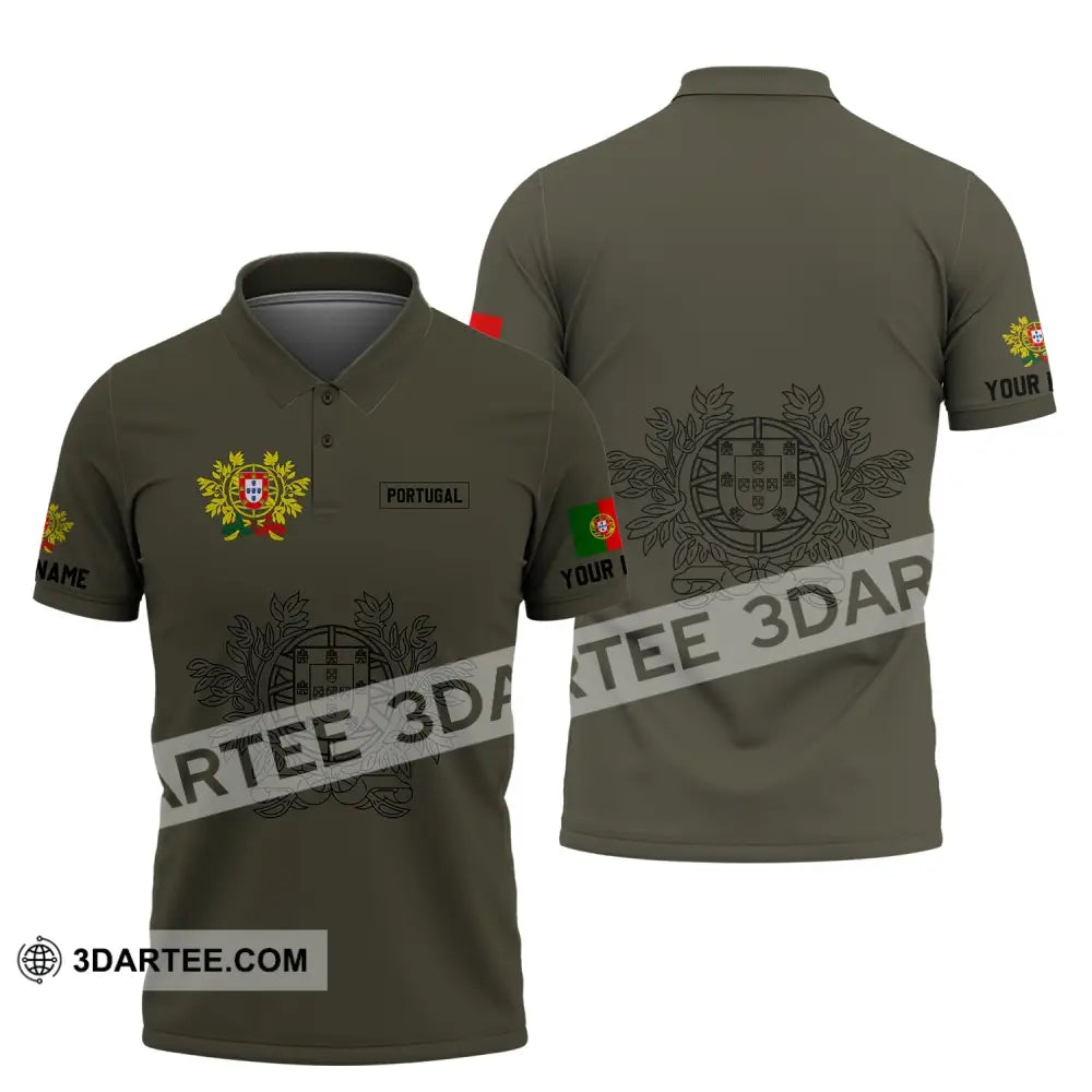 Unisex Shirt - Custom Name T-Shirt Portugal Clothing Coat Of Arms Polo / S T-Shirt