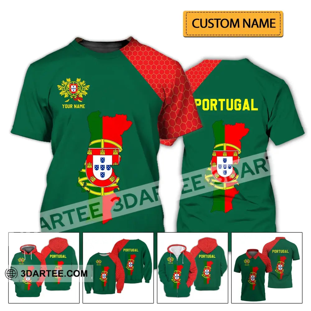 Unisex Shirt - Custom Name T-Shirt Portugal Clothing Map T-Shirt