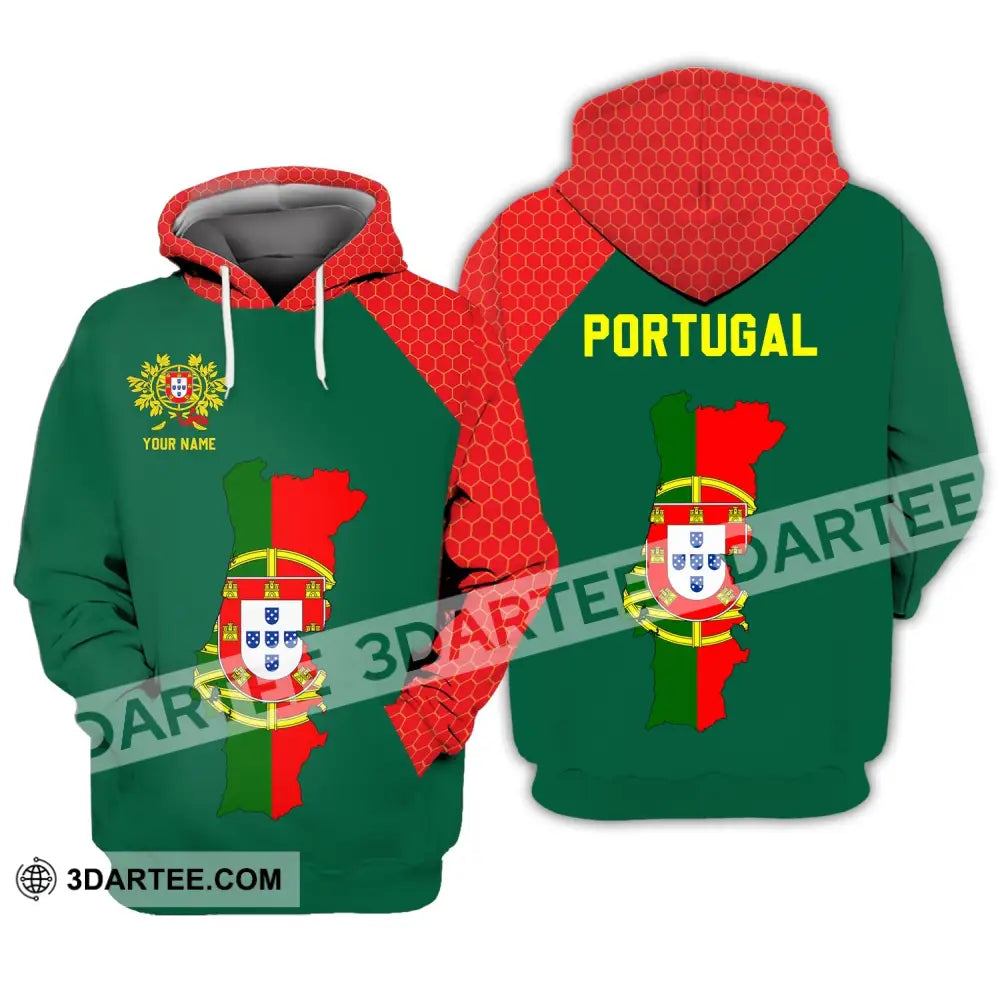 Unisex Shirt - Custom Name T-Shirt Portugal Clothing Map Hoodie / S T-Shirt