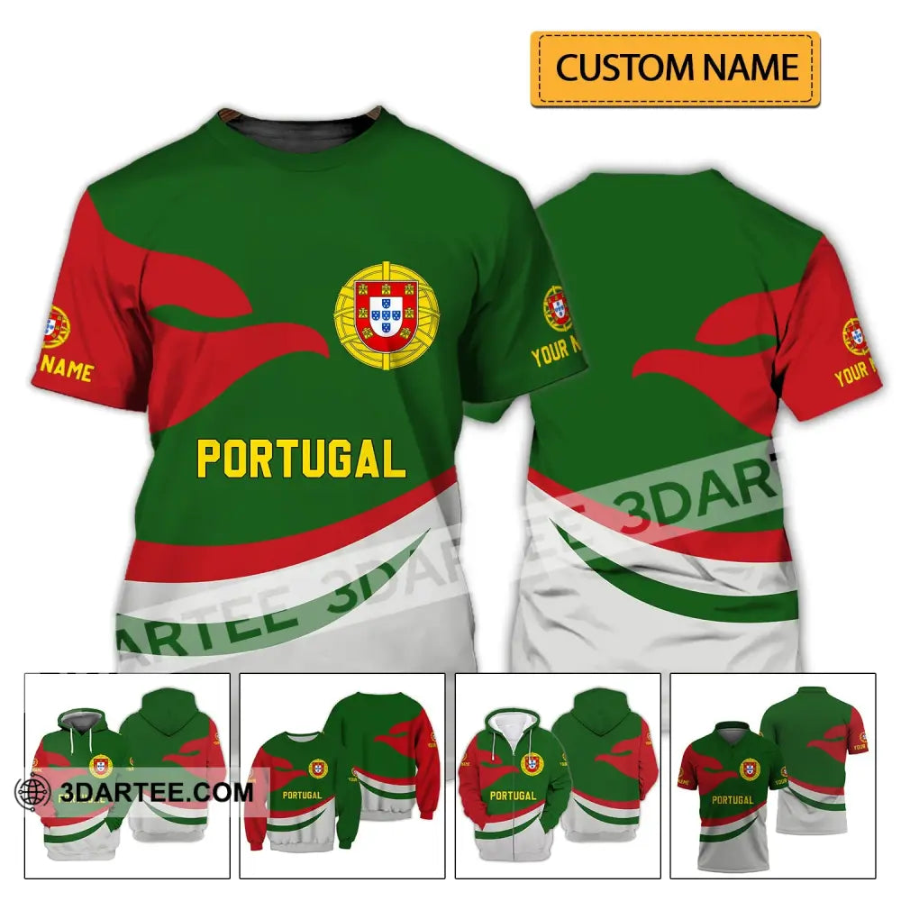 Unisex Shirt - Custom Name T-Shirt Portugal Clothing Proud Version T-Shirt