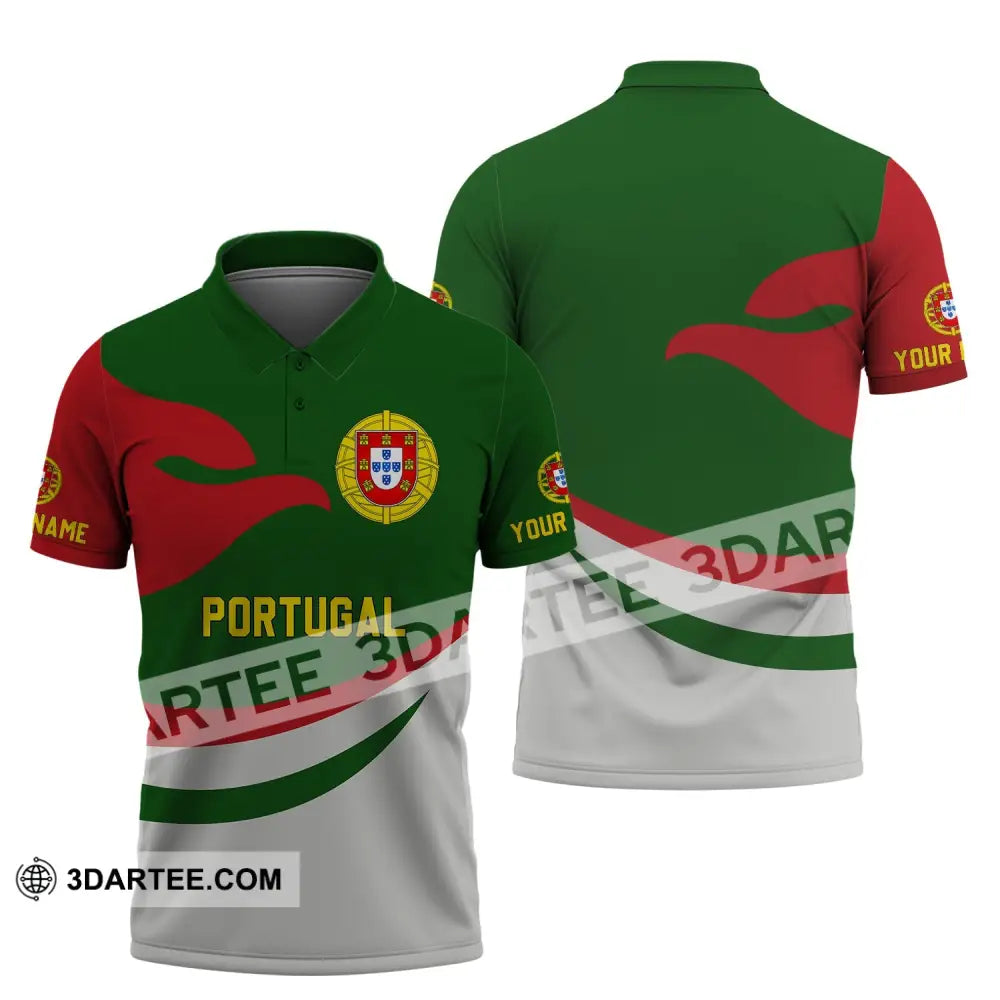 Unisex Shirt - Custom Name T-Shirt Portugal Clothing Proud Version Polo / S T-Shirt