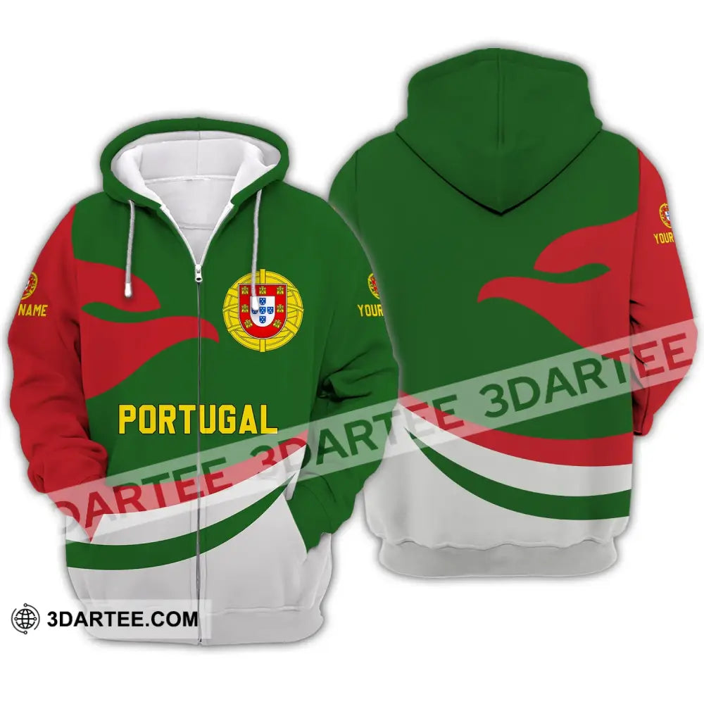 Unisex Shirt - Custom Name T-Shirt Portugal Clothing Proud Version Zipper Hoodie / S T-Shirt